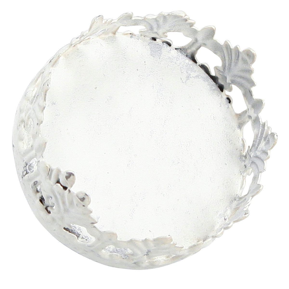 Posiwio Kerzenhalter Vintage Teelichthalter Shabby Chic Weiß Metall Ø5,5cm H8cm 4er, 4 Stü