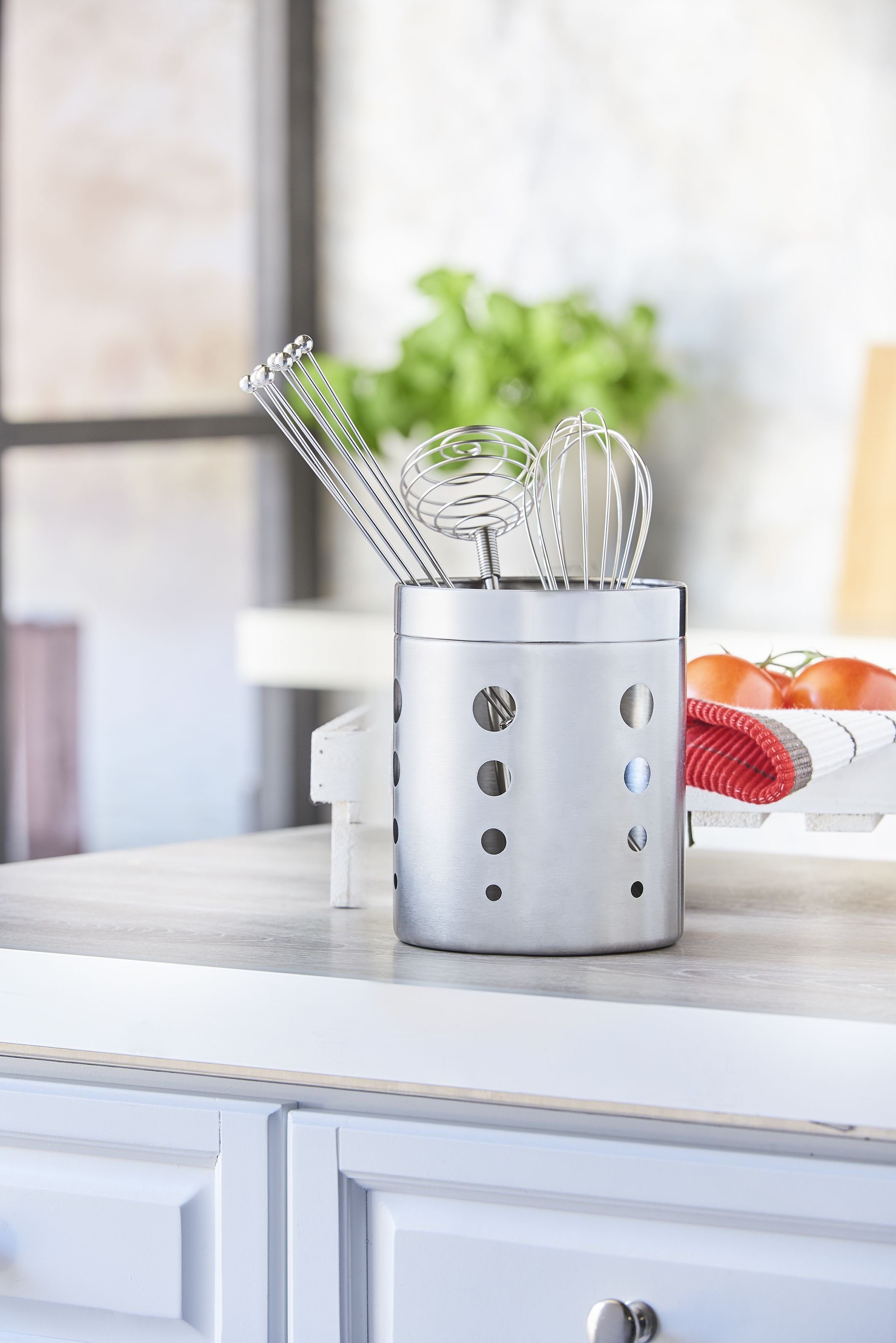 kamelshopping Besteckhalter Runder Besteckhalter aus Edelstahl, extragroß, günstig online kaufen