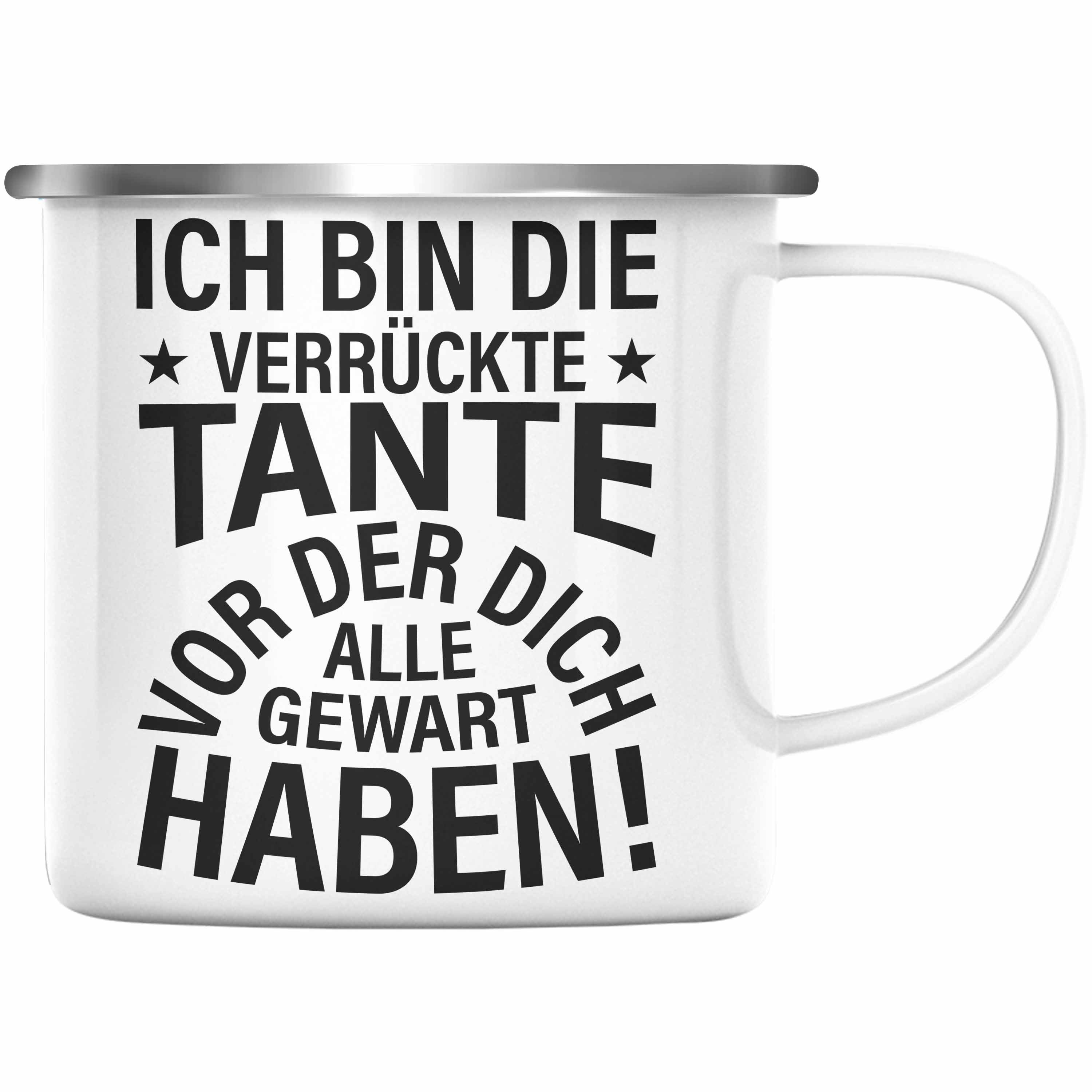 Vor Tante Geschenk Lustige Tasse Dich Welt Tante Geburtstag - Gewarnt Bin Silber Beste Der Alle Thermotasse für Trendation Haben der Emaille Lustig Ich Die Trendation -