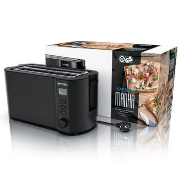 Arendo Toaster, 2 lange Schlitze, für 4 Scheiben, 1500 W, Langschlitz, Brötchenaufsatz, Wärmeisolierendes Gehäuse, Display