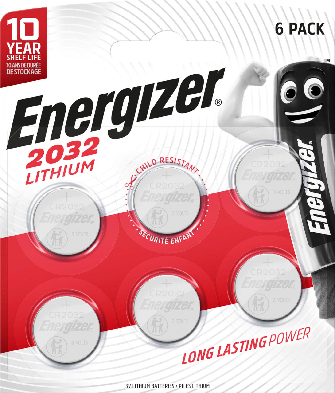 Energizer Energizer Knopfzelle CR 2032 3 V 6 St. 240 mAh Lithium CR2032 Knopfzelle