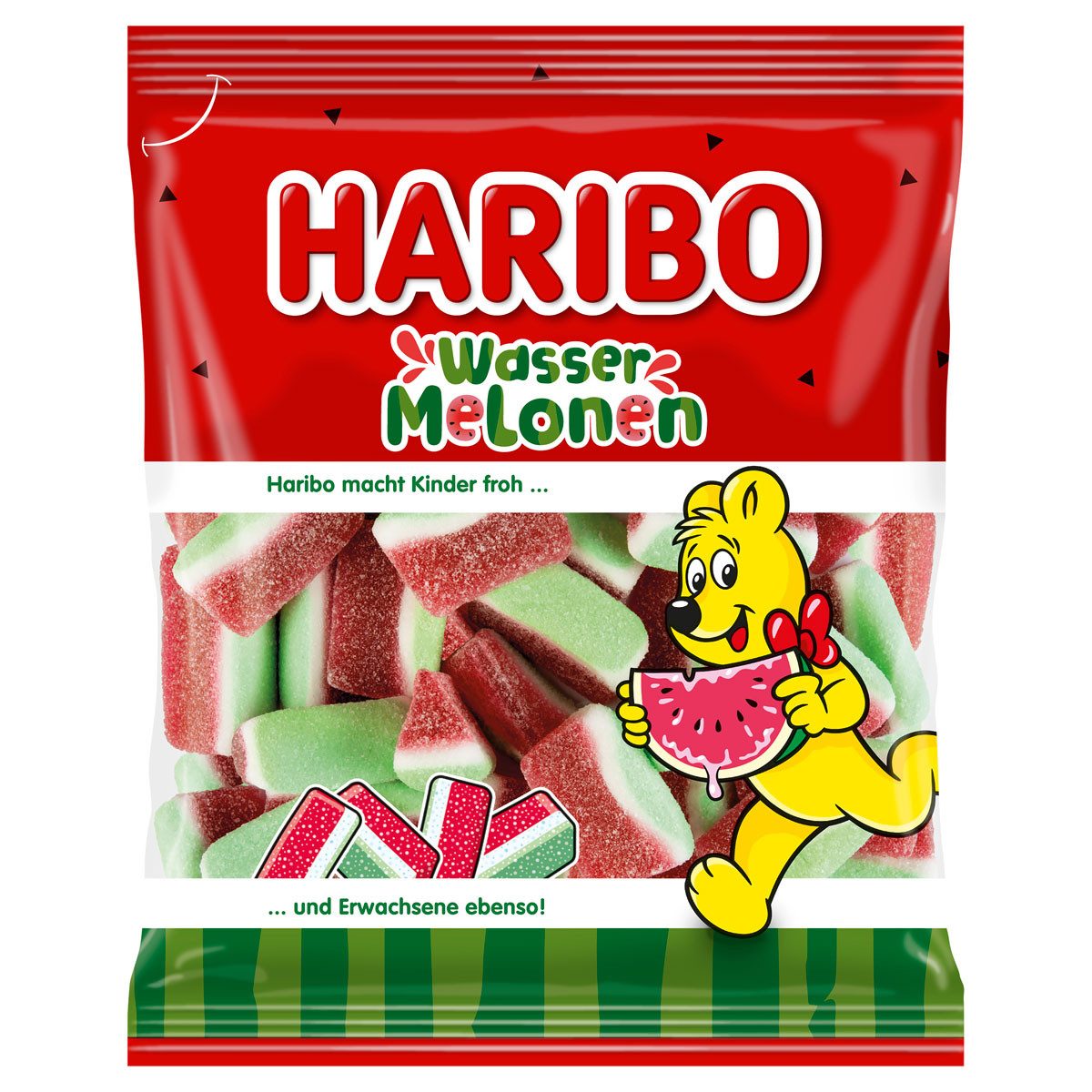 HARIBO Süßigkeit, Haribo Melonen trikolor 3cm großen Fruchtgummihappen dreifarbig 160g