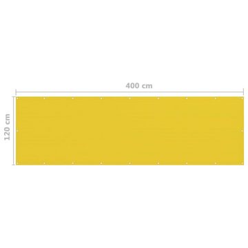 furnicato Sonnenschirm Balkon-Sichtschutz Gelb 120x400 cm HDPE