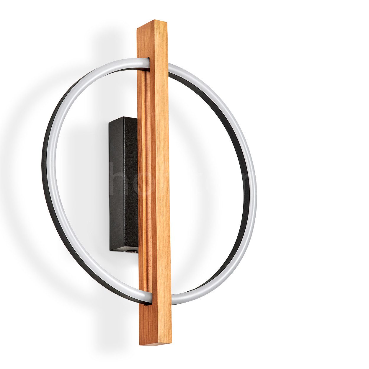 hofstein Wandleuchte moderne Wandlampe aus Metall/Holz/Kunststoff in Schwar günstig online kaufen