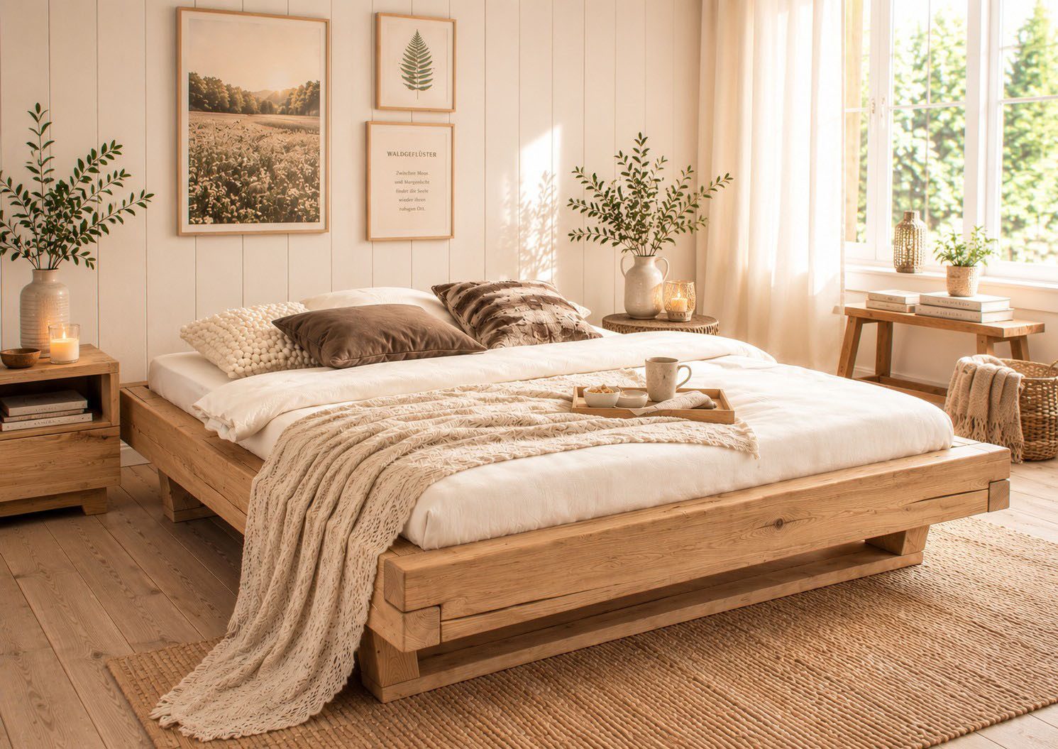 OTTO home Massivholzbett Ultima, hohe Belastbarkeit, Futonbett ohne Kopfteil (3-tlg), aus Eiche oder Fichte, FSC-zertifiziert, in vielen Breiten