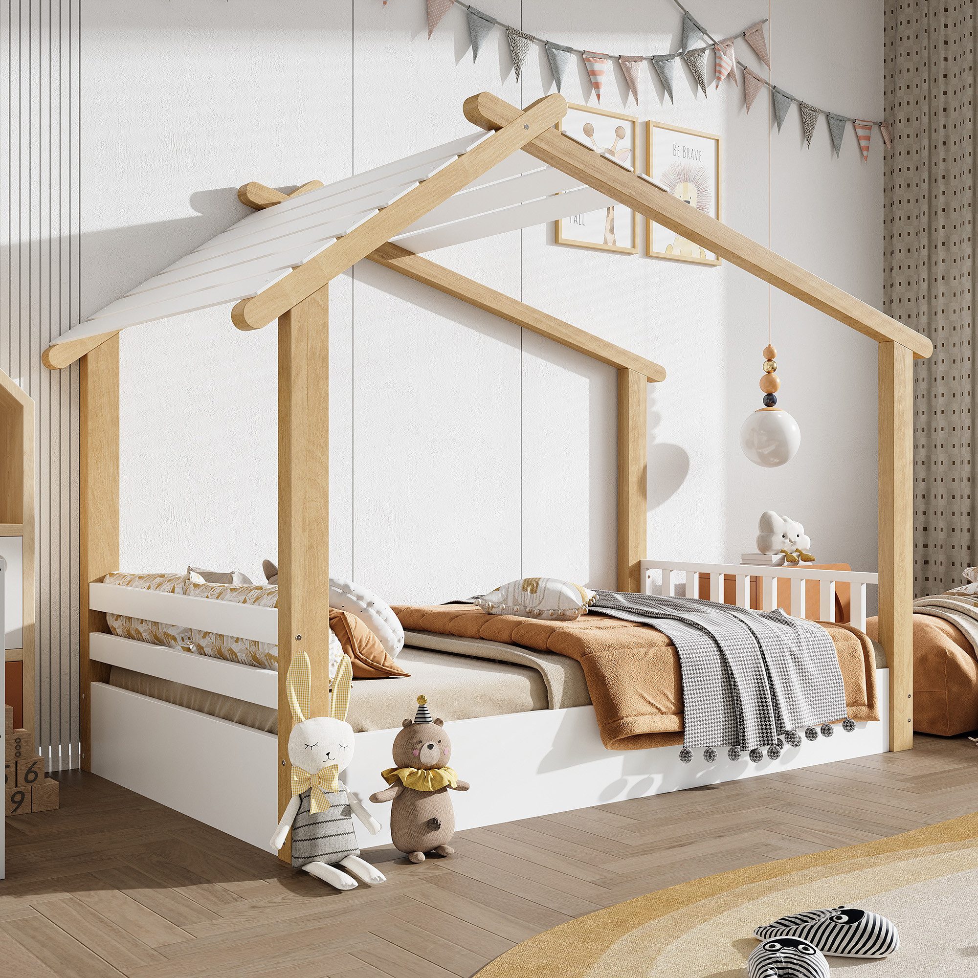 REDOM Kinderbett mit stabilem Lattenrost & schlichtem Design (Holzbett, Ein günstig online kaufen