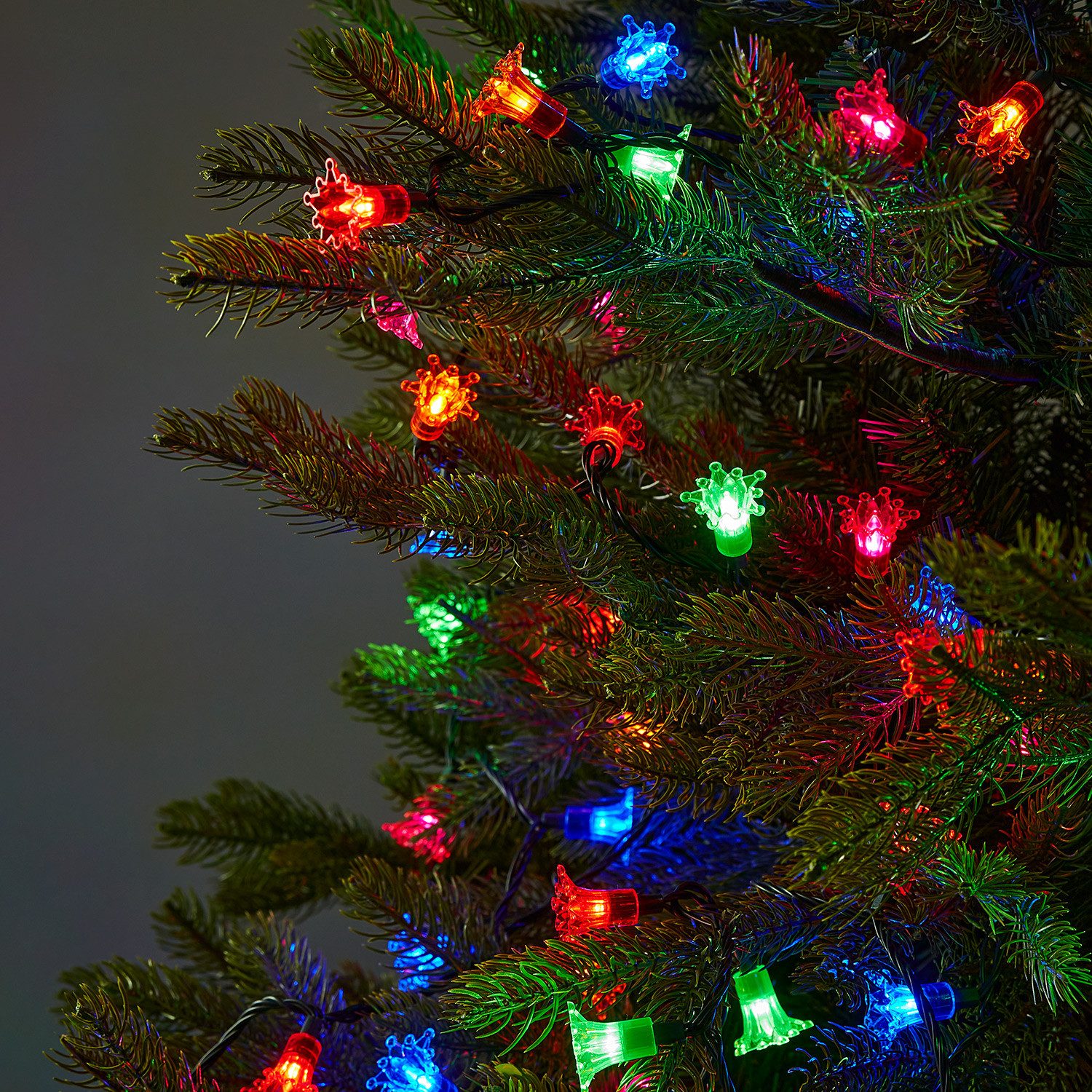 Lights4fun LED-Lichterkette 150er LED Retro Weihnachtsbaumbeleuchtung koppelbar