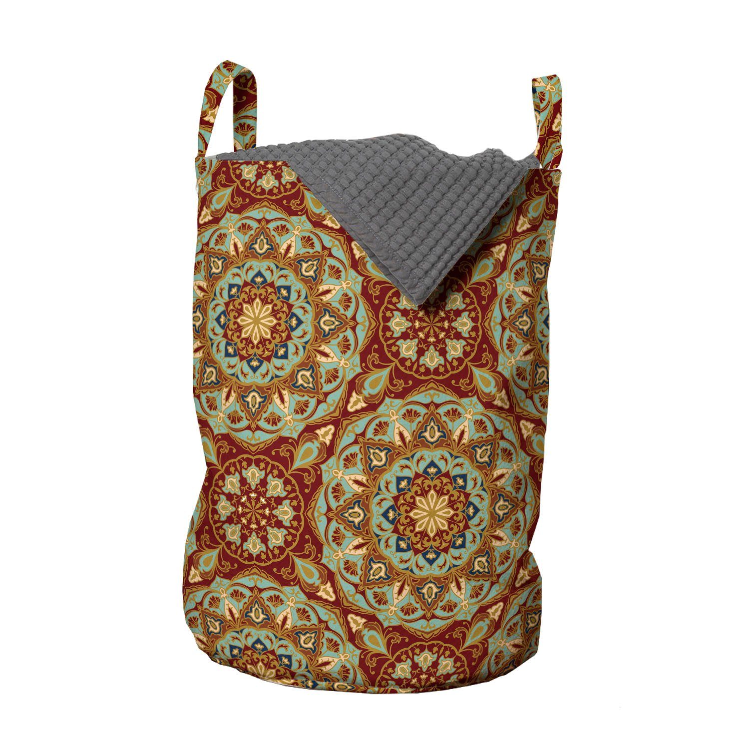 Kordelzugverschluss Abakuhaus Mandala Mosaik-Entwurf mit Waschsalons, Wäschekorb Mittelalterliches Griffen für Wäschesäckchen