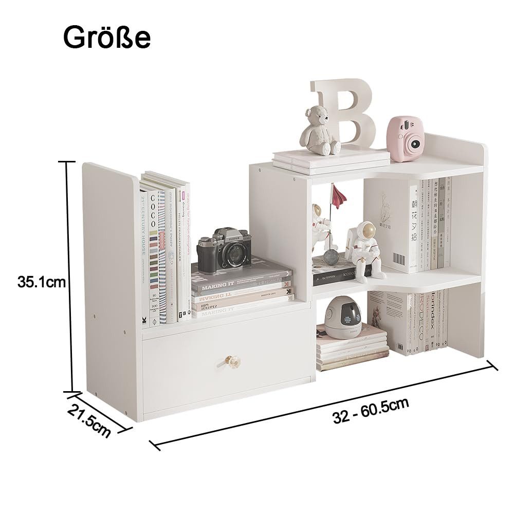 NUODWELL Bücherregal Erweiterbares Desktop-Bücherregal, verstellbarer Büros günstig online kaufen