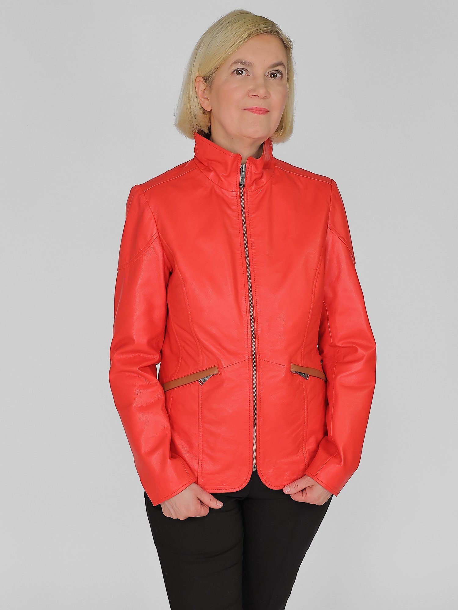 Lederjacke lava red 3102224 JCC