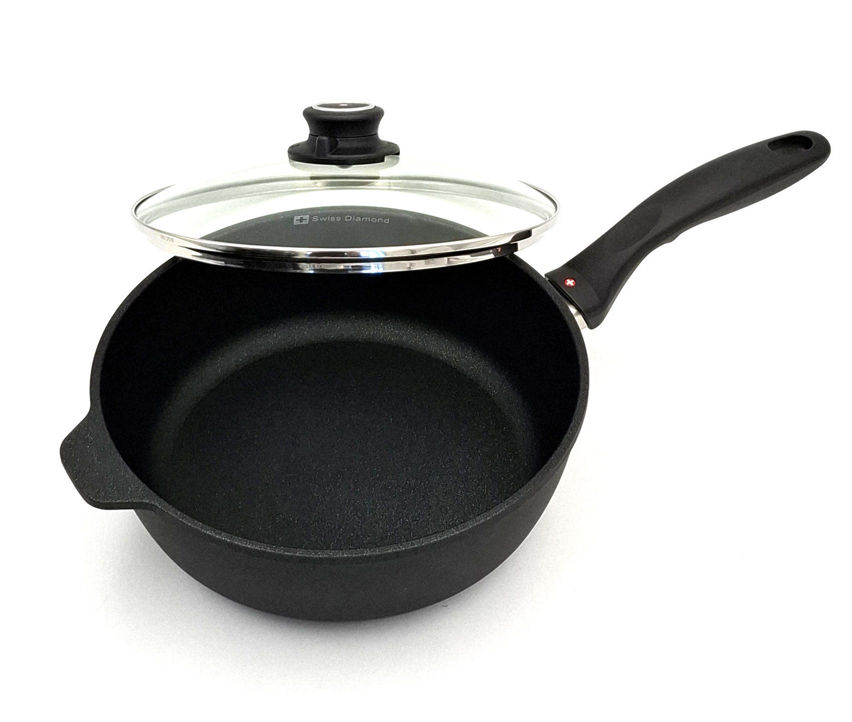 Swiss Diamond Schmorpfanne Swiss Diamond XD6724IC Antihaft-Schmorpfanne mit Glasdeckel 24cm 3L