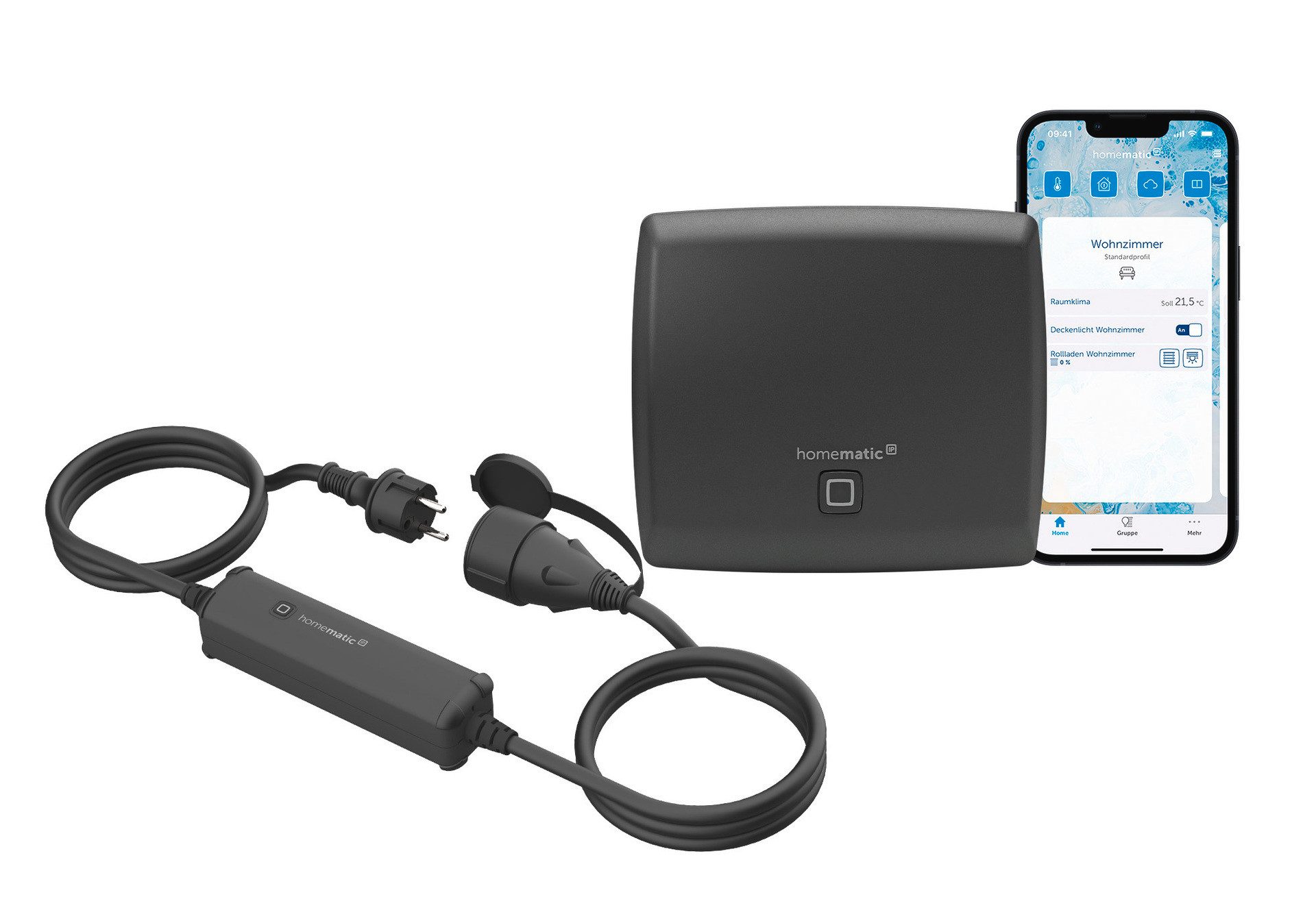Funksteckdose Starter Set Outdoor Steckdose - Access Point & Schalt-Mess-Kabel außen