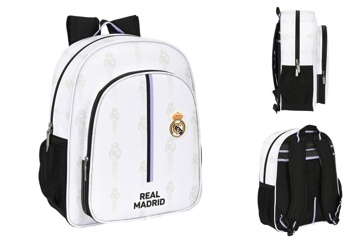 Real Madrid Rucksack Schulrucksack Real Madrid CF Schwarz Weiß 32 x 38 x 12  cm