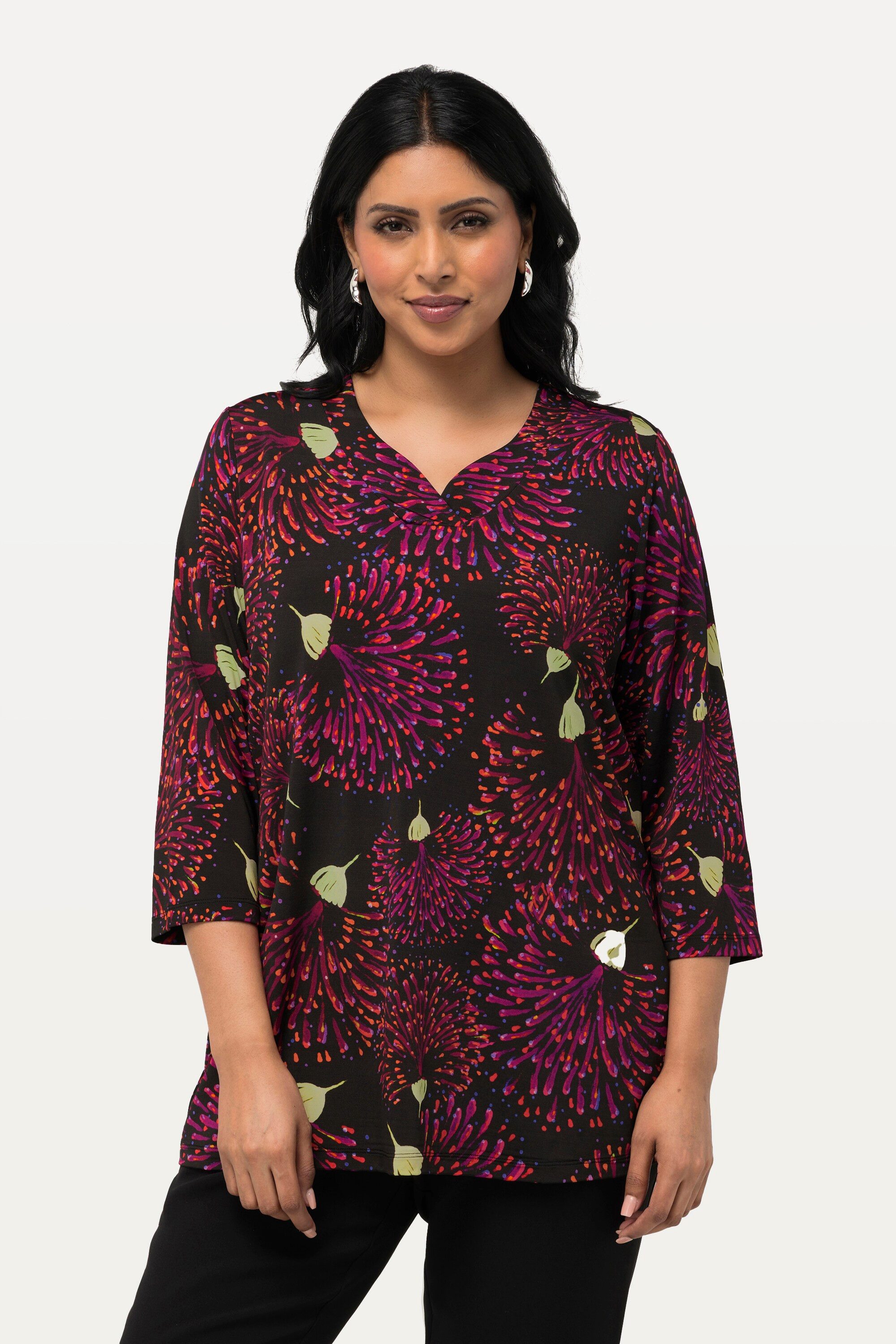 Ulla Popken T-Shirt Slinkyshirt Classic V-Ausschnitt günstig online kaufen