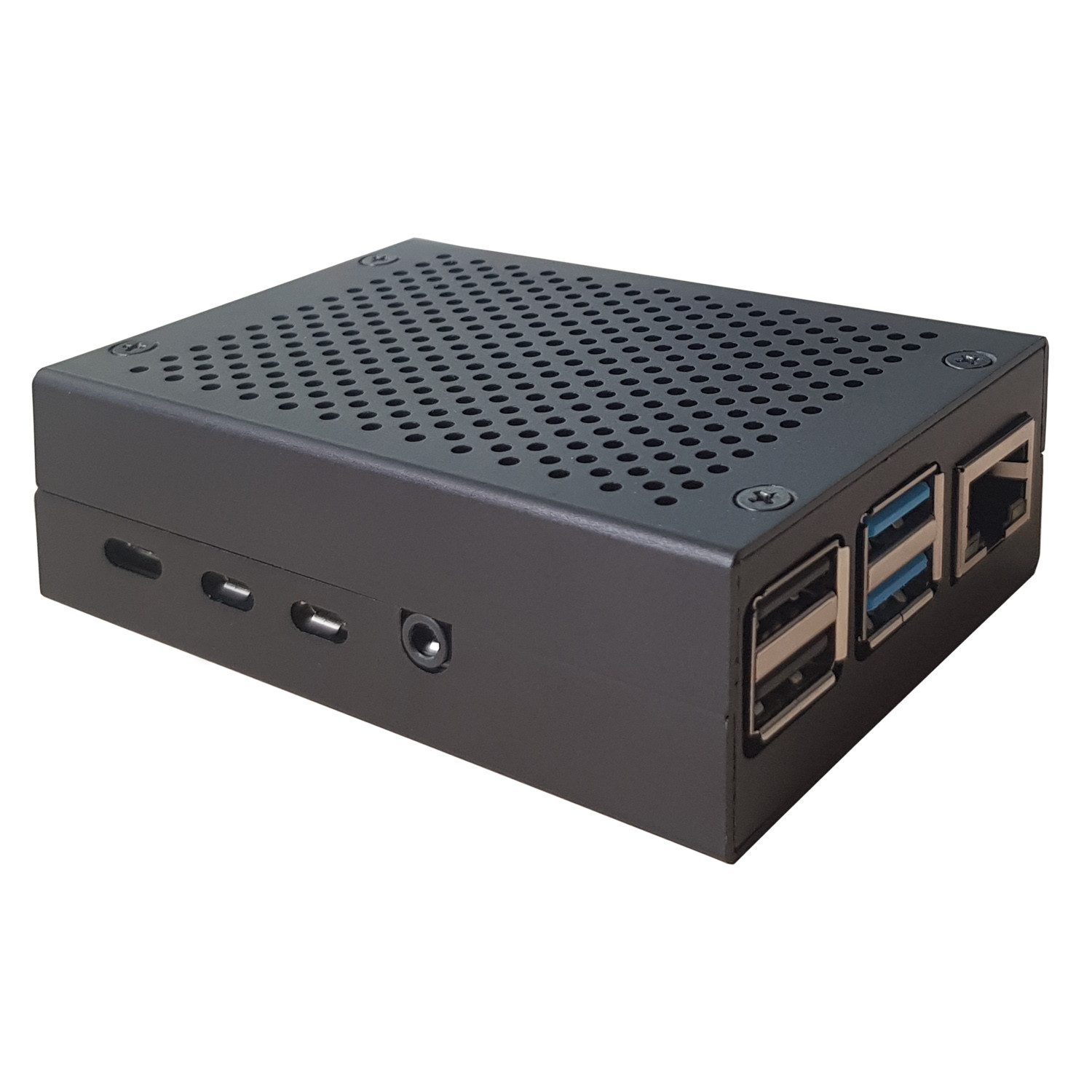 PC-Gehäuse Aluminium Gehäuse für Raspberry Pi 4 Modell B, schwarz