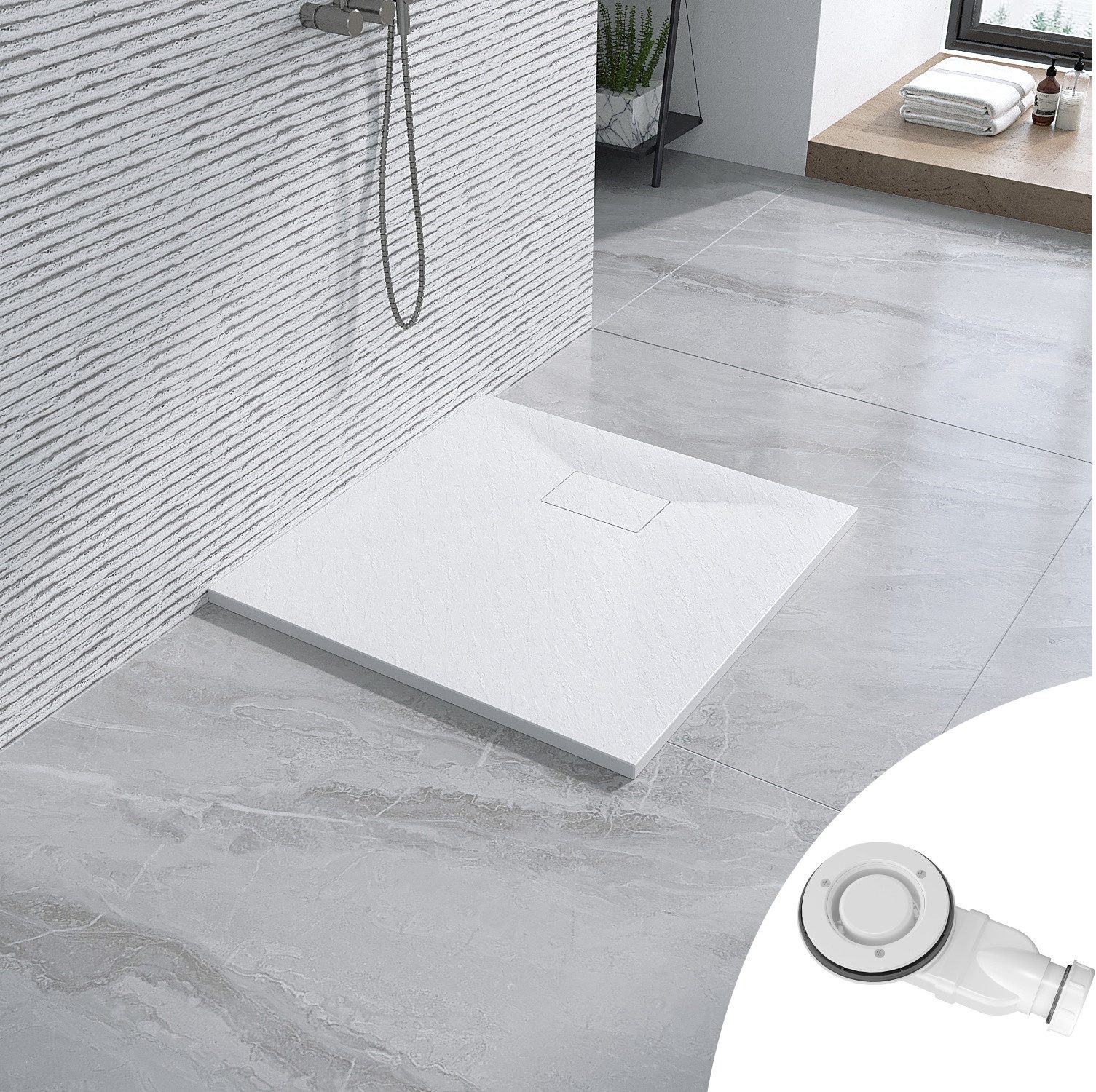 AQUABATOS Eckduschwanne Duschwanne 80x80 SMC Duschtasse günstig online kaufen