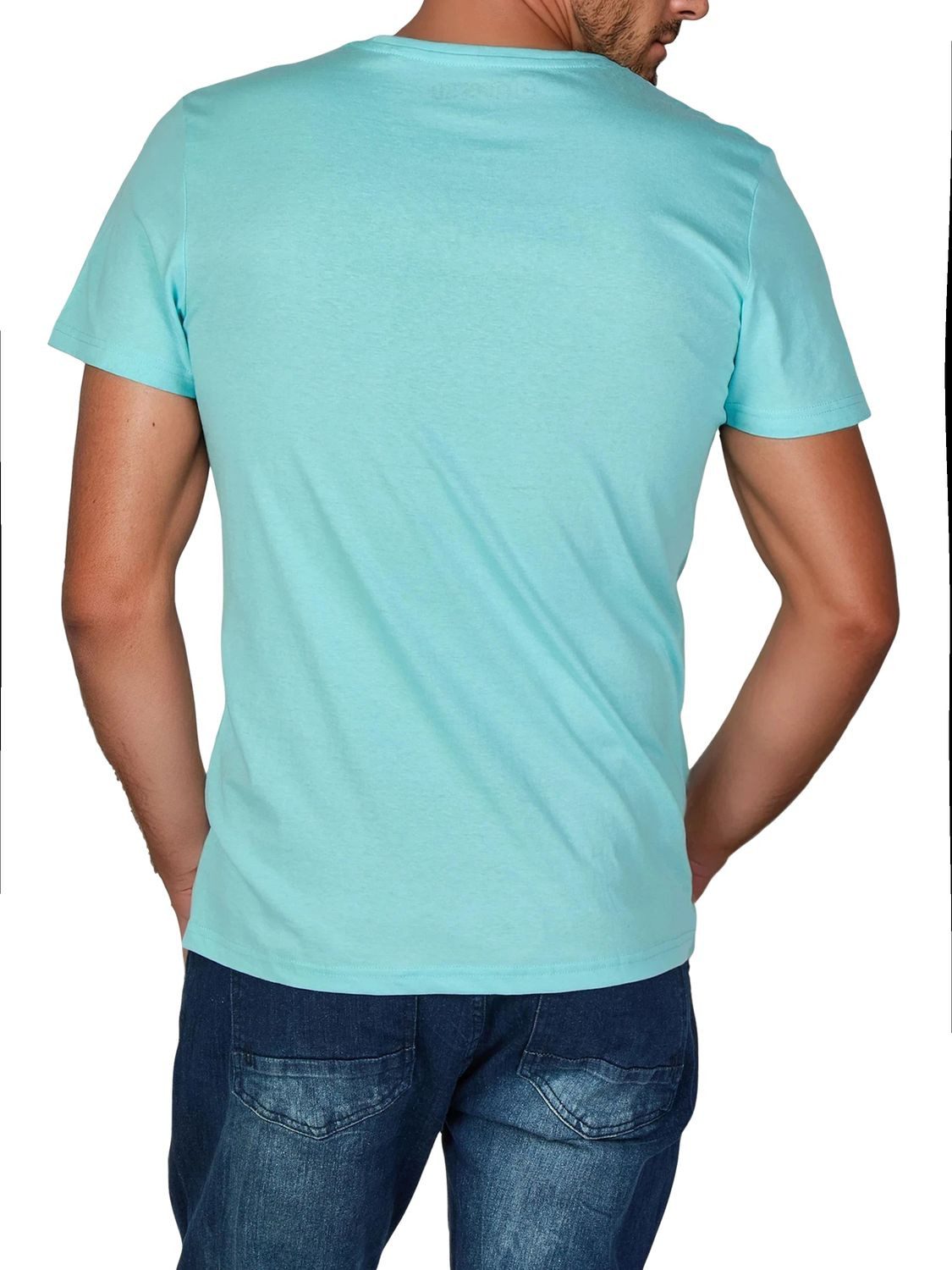 riverso T-Shirt Herren Fotoprintshirt RIVLukas Regular Fit (1-tlg) Kurzarm Tee Shirt mit Rundhalsausschnitt aus 100% Baumwolle