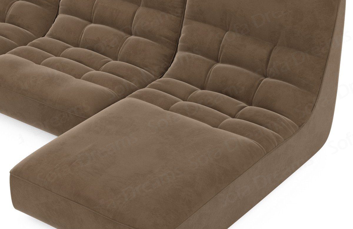 Sofa Dreams Sofa Ecksofa hellbraun09 Melilla Loungesofa Couch Form L Design Samtstoff Stoffsofa