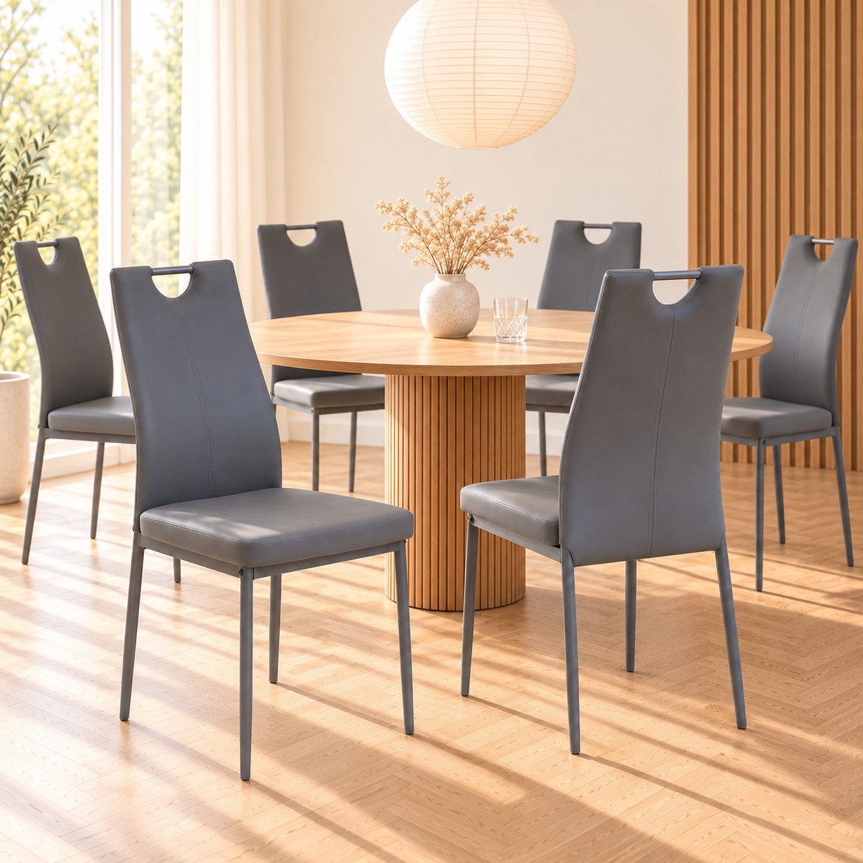 Albatros International Esszimmerstuhl Esszimmer Stühle 4 er Set SALERNO, Stuhl Stühle Esszimmerstühle, Küche (6er Set, Grau, Kunstleder …