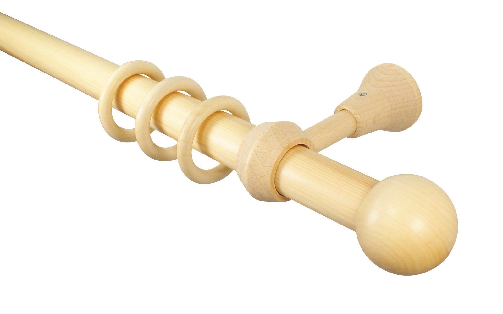iso-design Gardinenstange 28 mm Holz Natur günstig online kaufen