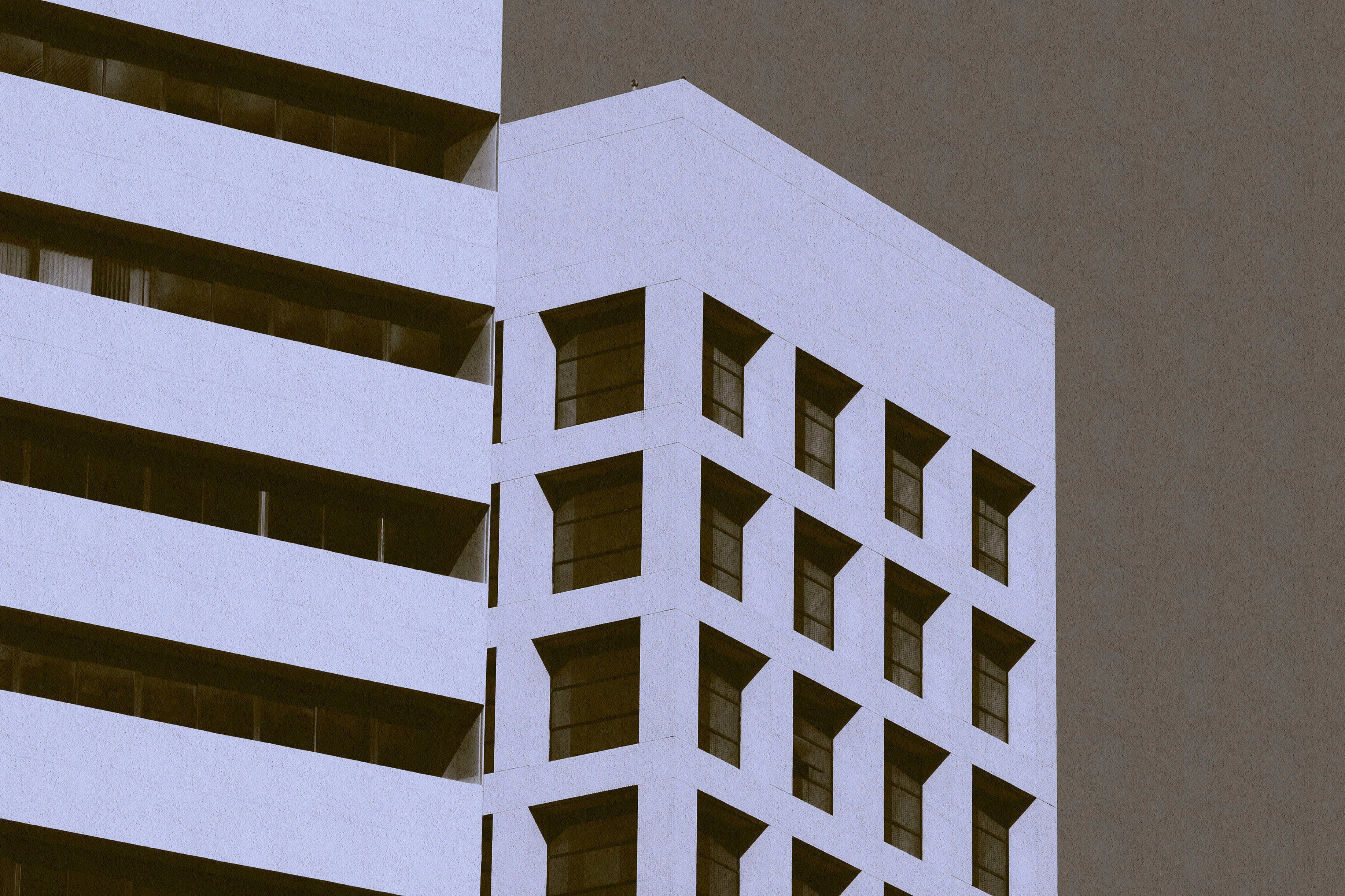 A.S. lila, Gebäude skyscraper, grau St), Grafisch Bild Modern Création (1 Leinwandbild Keilrahmen