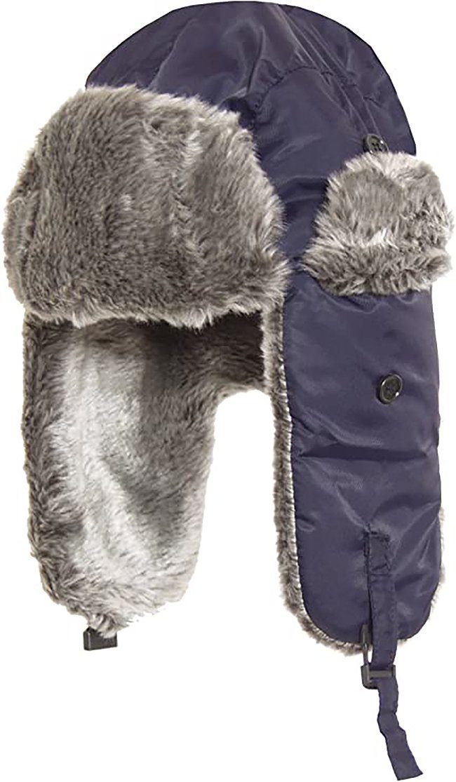 Herren Fliegermütze Mit Abnehmbarer Maske – Winddicht, Polyester Mit Plüschfutter, Für Kopfumfang 55–60 Cm