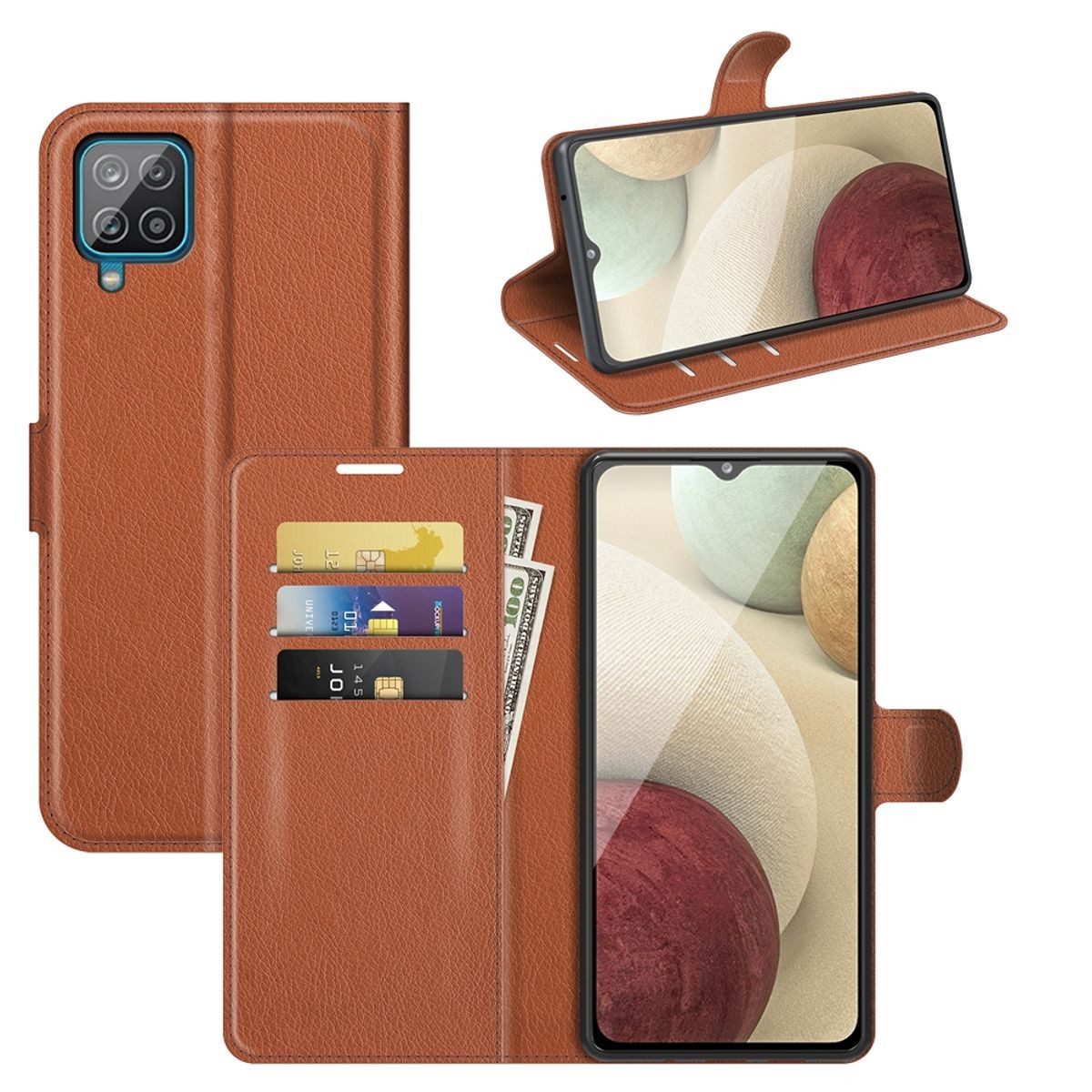 König Design Handyhülle Samsung Galaxy A22 4G, Schutzhülle Schutztasche Case Cover Etuis Wallet Klapptasche Bookstyle