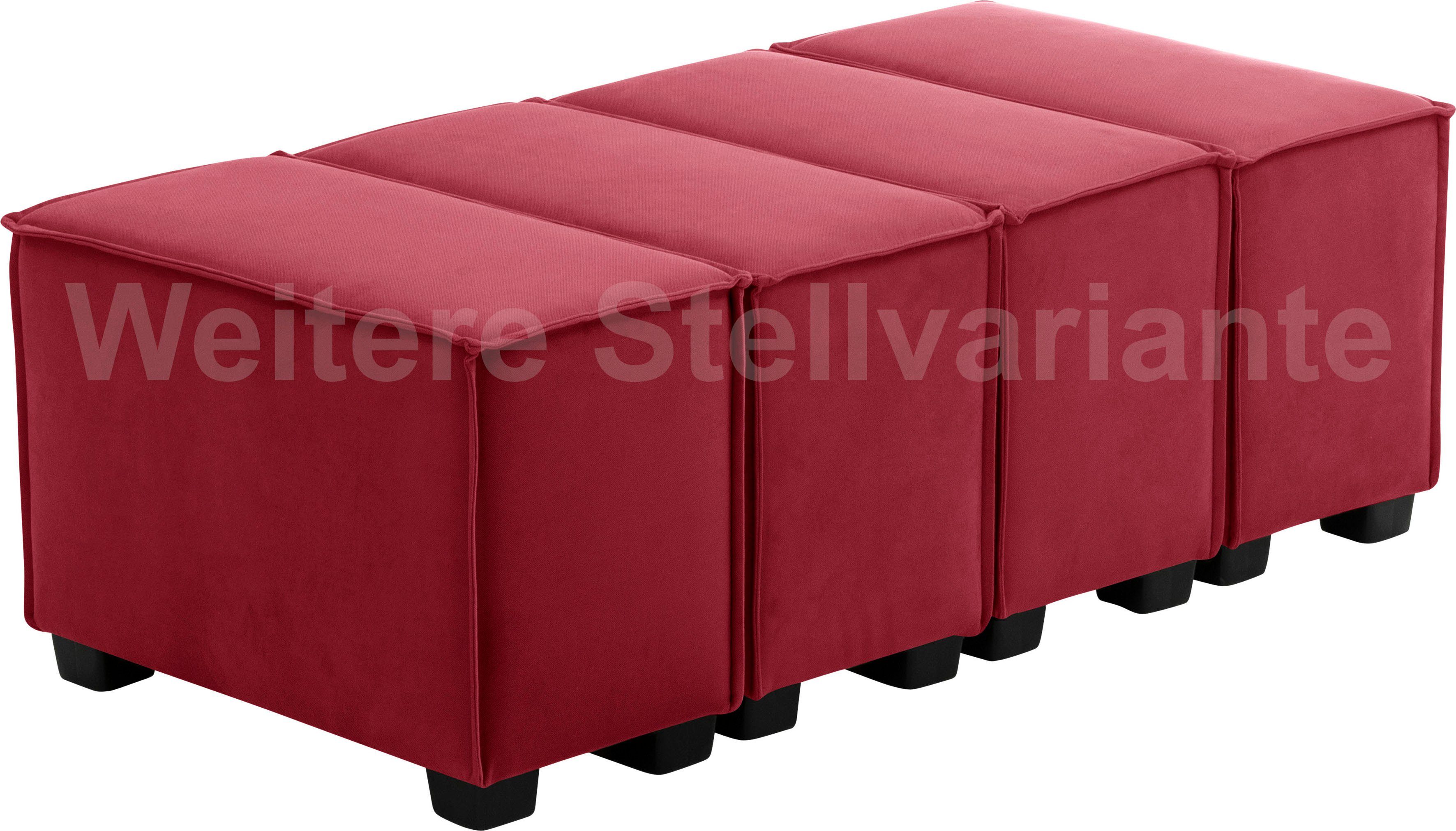 Winzer® 12 Set, Max Sofa-Set MOVE, rot Wohnlandschaft