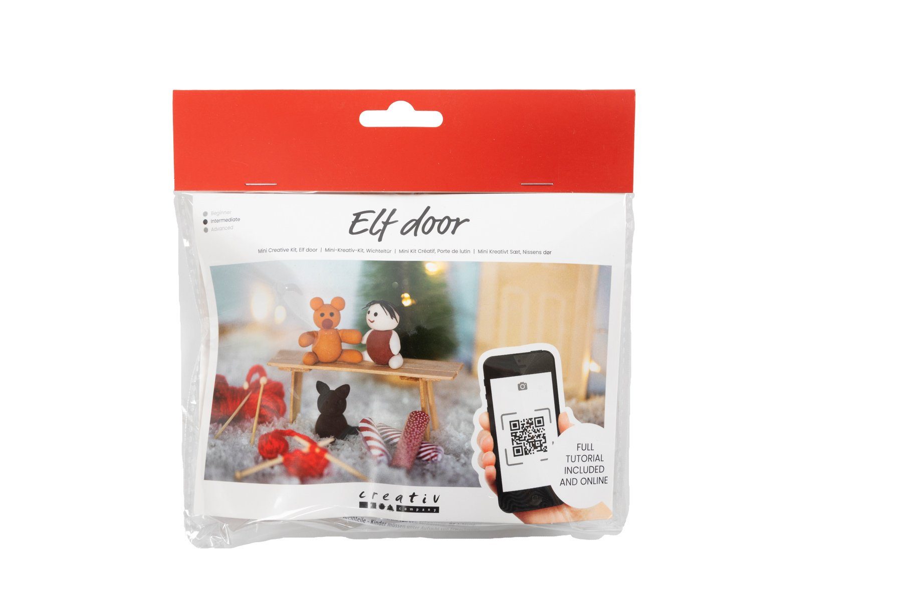 creativ company Kreativset 977453, Weihnachtsgeschenke, Bastelset Wichteltür Mini - DIY Dekoration