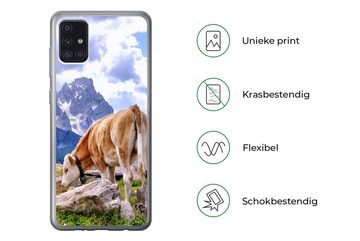 MuchoWow Handyhülle Alpen - Kuh - Berg, Handyhülle Samsung Galaxy A52 5G, Smartphone-Bumper, Print, Handy