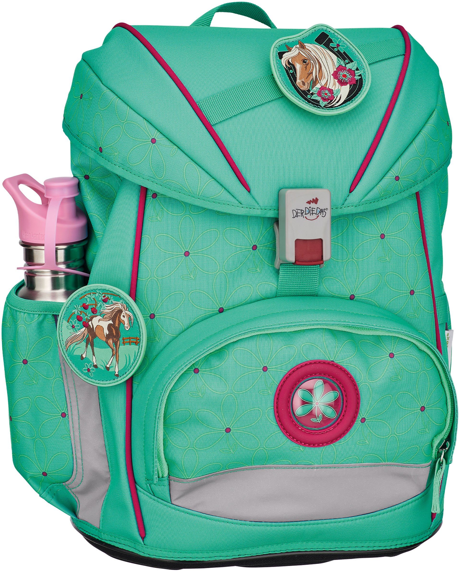 DerDieDas® Schulrucksack ErgoFlex, Peppermint Pony (Set, 5-tlg)
