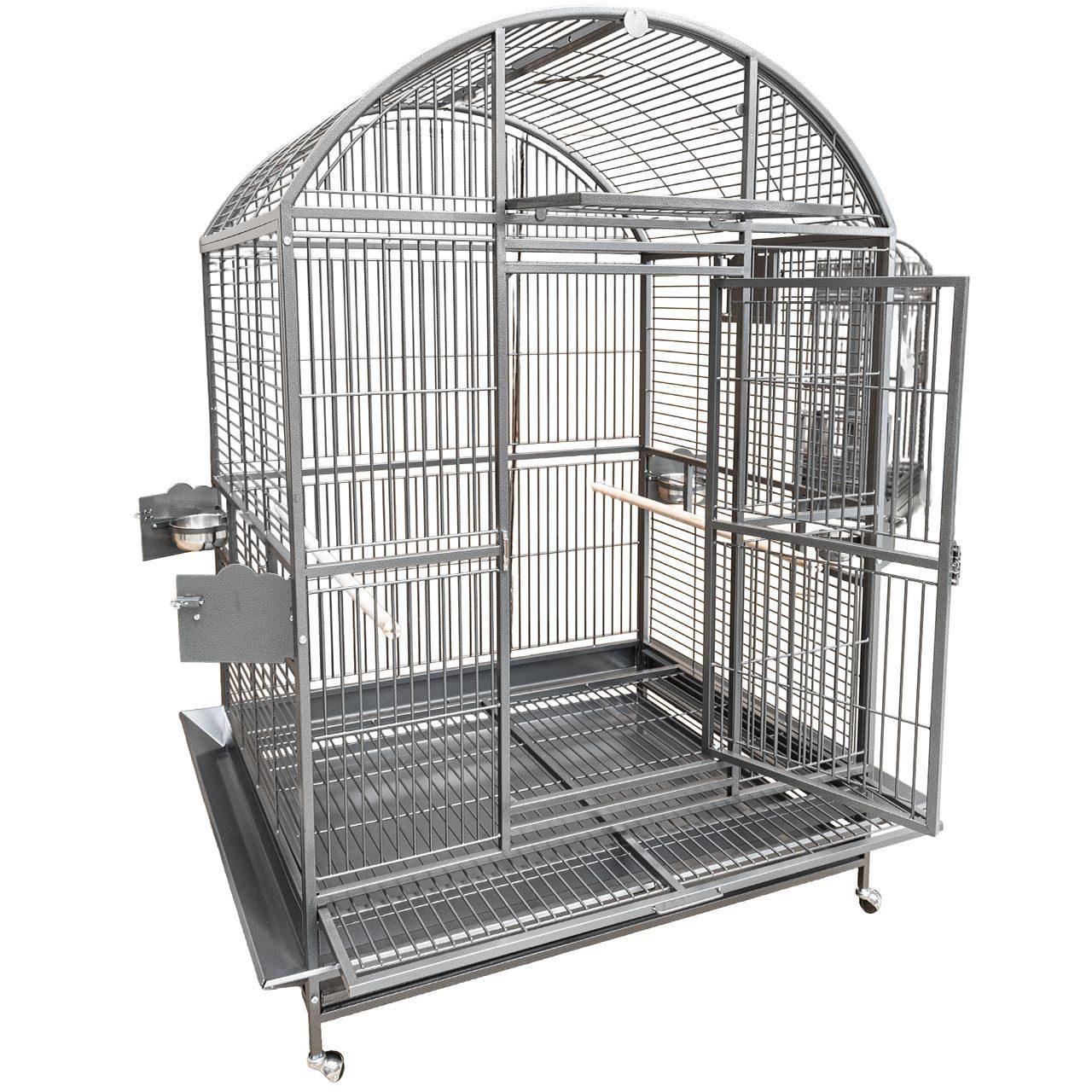 Montana Cages Vogelkäfig Papageienkäfig Grande Castell, XL Voliere, Platinum, 147 x 122 x 192 cm