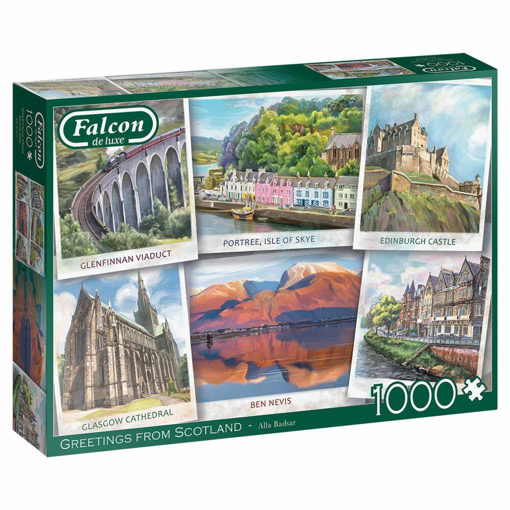 Jumbo Spiele Puzzle Falcon Greetings from Scotland 1000 Teile, 1000 Puzzleteile