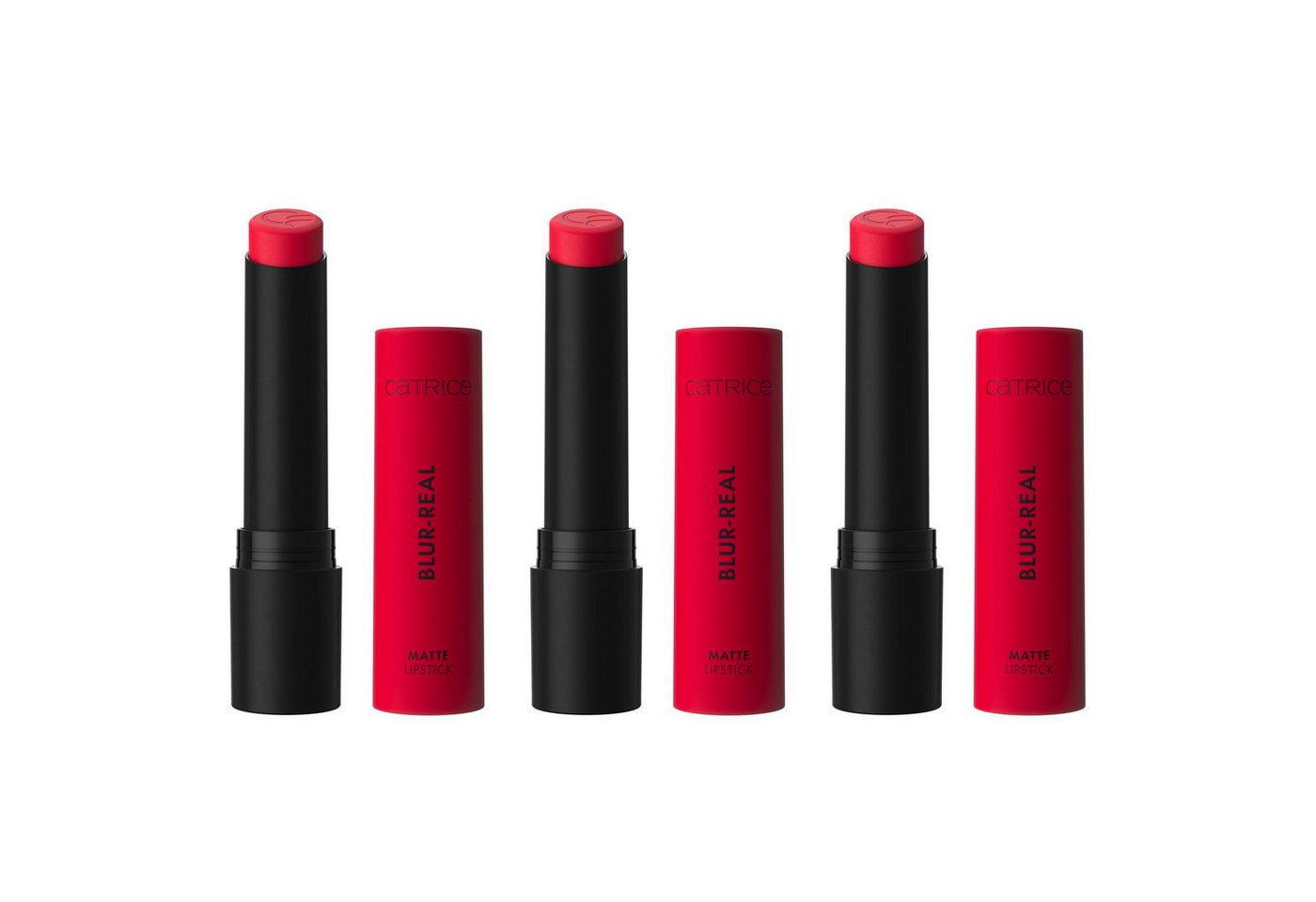 Catrice Lippenstift BLUR-REAL MATTE LIPSTICK, 3-tlg., soft-matter Lippenstift mit Blurred-Finish und Ceramiden
