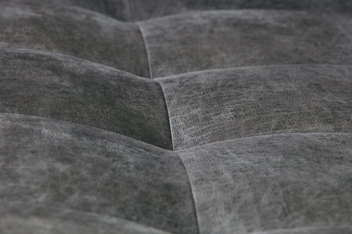 Rodeo Sofa "Classic" Black, freistellbar, Sofa 2,5-Sitzer gesteppte Sitzkissen BePureHome Leder -