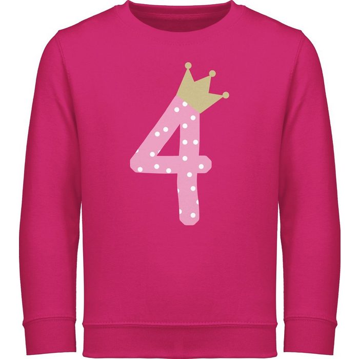 Shirtracer Sweatshirt Vier Krone Mädchen Vierter - 4. Geburtstag - Kinder Premium Pullover geburtstags pullover 4 jahre - 4.geburtstag mädchen