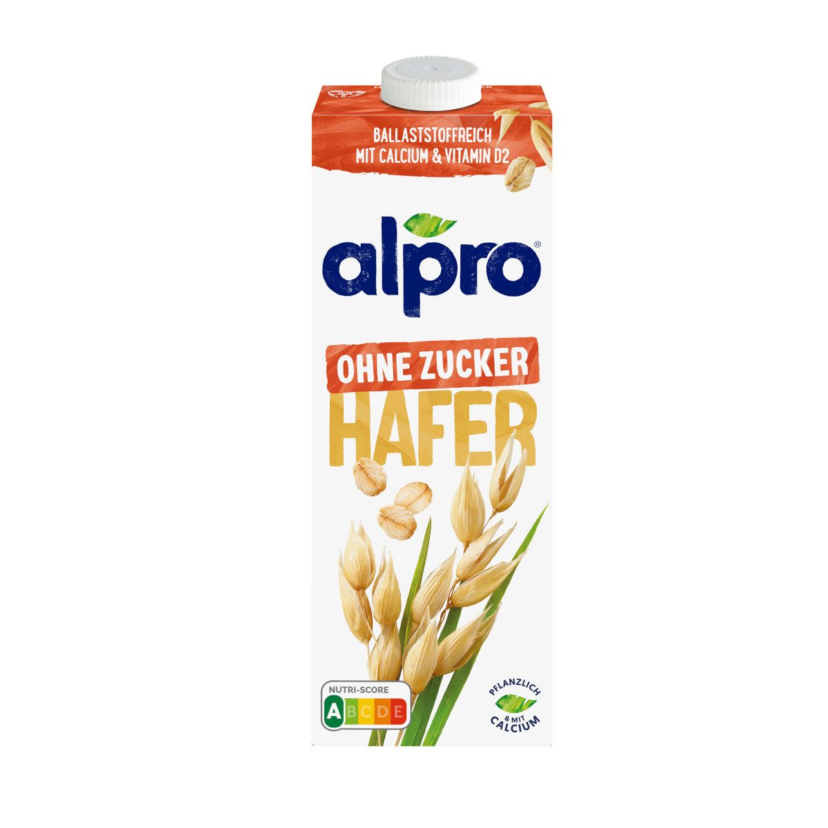 Alpro Milchmischgetränk, Alpro Haferdrink Ohne Zucker UHT vegan und laktosefrei 1000 ml
