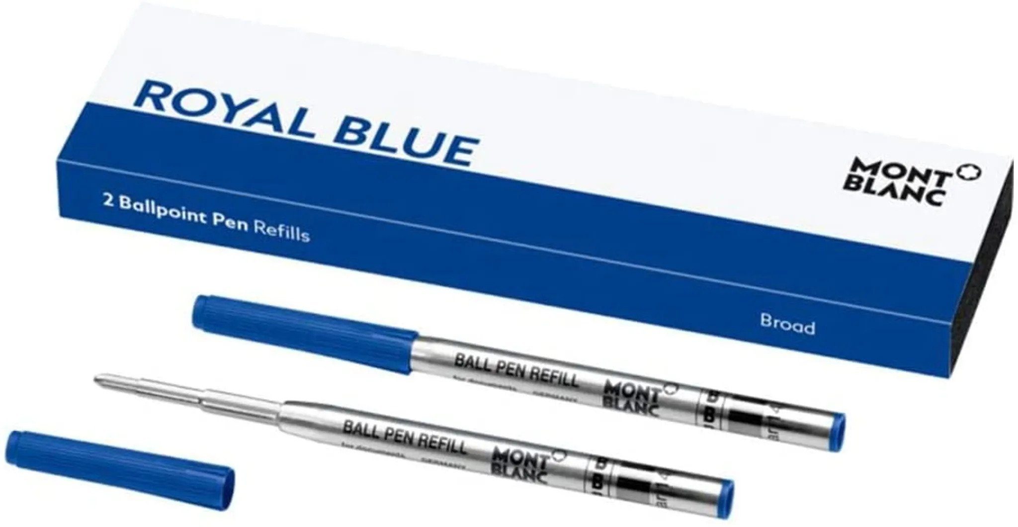 2er Mine 12 blue königsblau royal Kugelschreiber Mont Tintenroller breit Blanc blau MONTBLANC