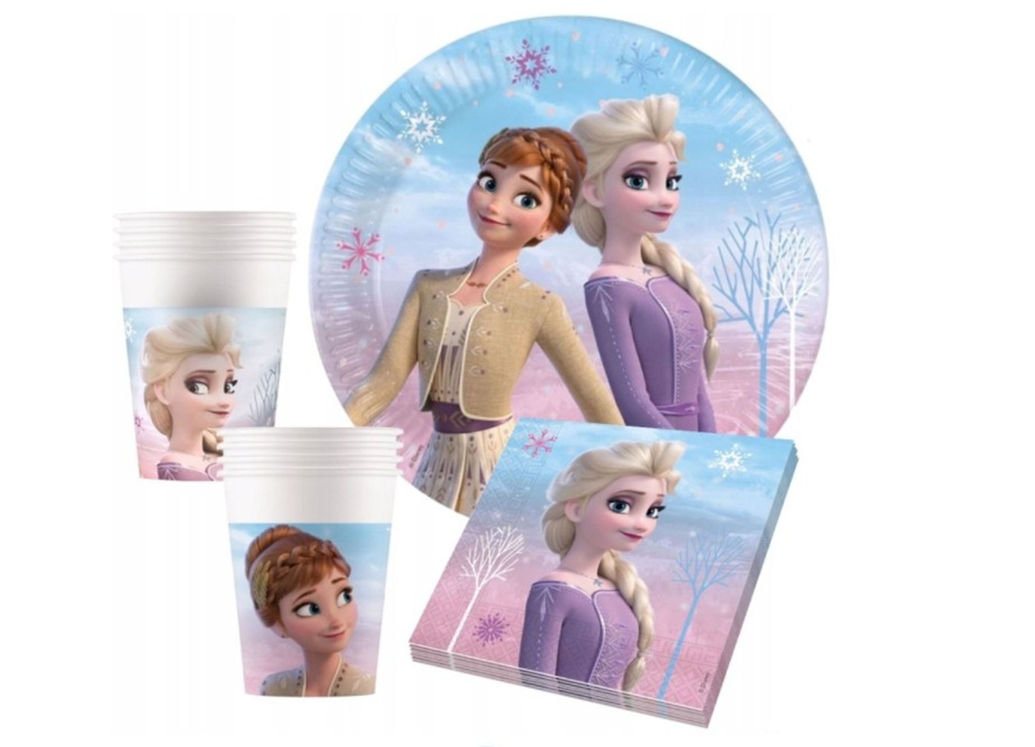 Einweggeschirr-Set FROZEN Die Eiskönigin Partyset 40 tlg perfekte Geburtstagsdekoration