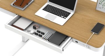 MCA furniture Schreibtisch Carbo (Laptoptisch in Eiche hell, Höhe 72 - 122 cm), elektrische Höhenverstellung