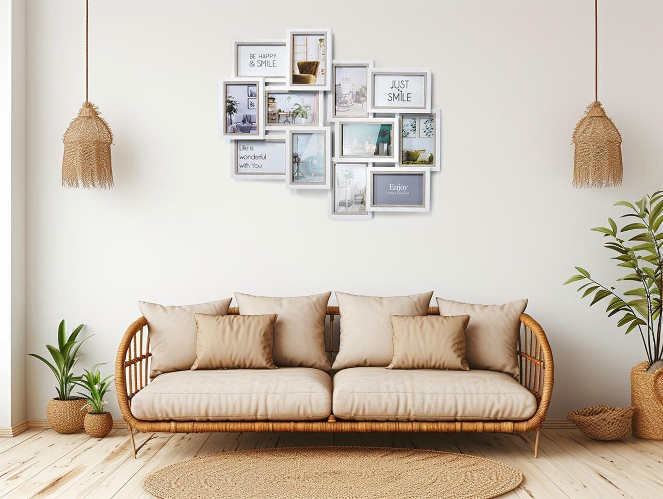 Kobolo Bilderrahmen Collage Bilderhalter Fotorahmen Holz BIG weiß grau 10x1 günstig online kaufen