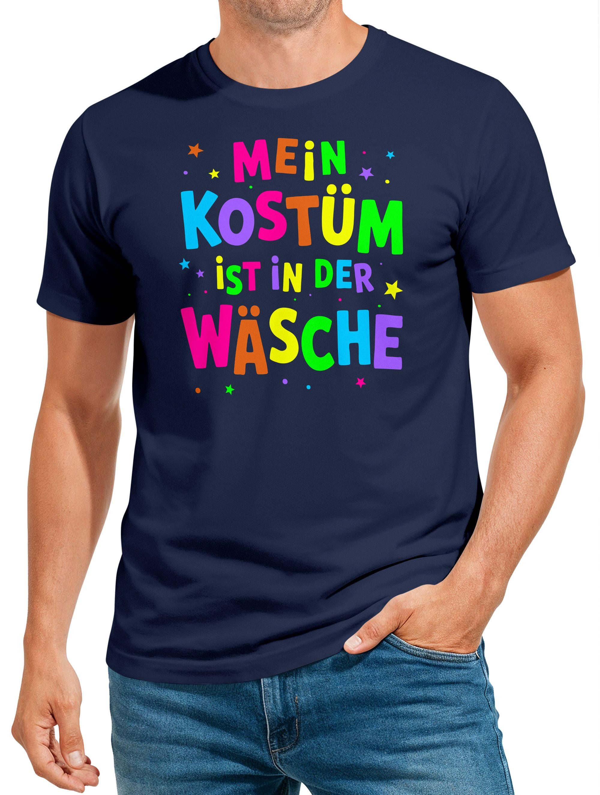 Print-Shirt Herren T-Shirt Anti Fasching Karneval Spruch - Mein Kostüm ist in der