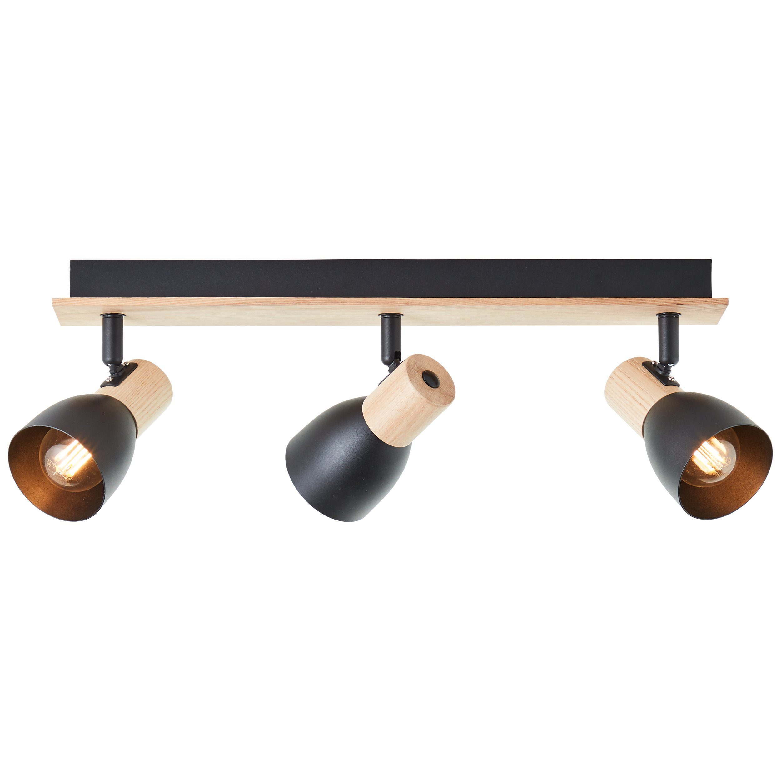 Brilliant Deckenstrahler Daintree, ohne Leuchtmittel, Breite 48 cm, E14, Metall/Holz, schwarz/natur