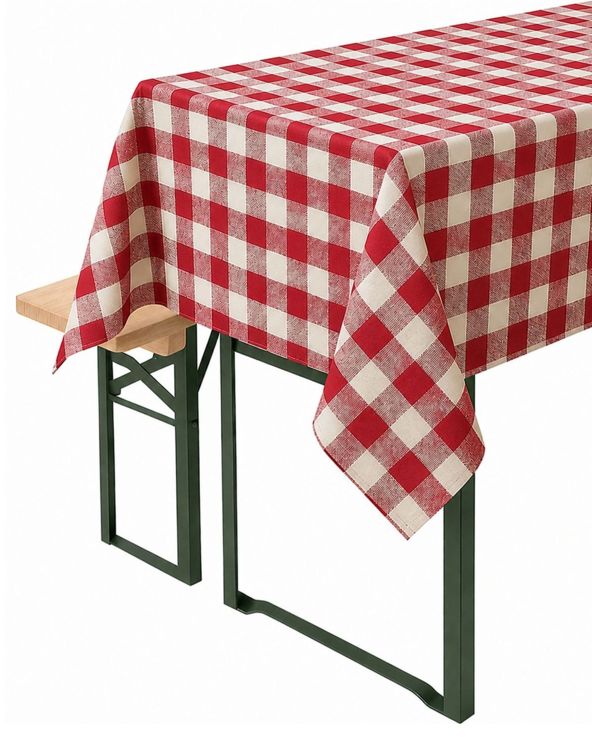 texpot Tischdecke Tischdecke 2 cm Karo chili-weiß 100% Baumwolle Landhaus Tischdecken (1-tlg)