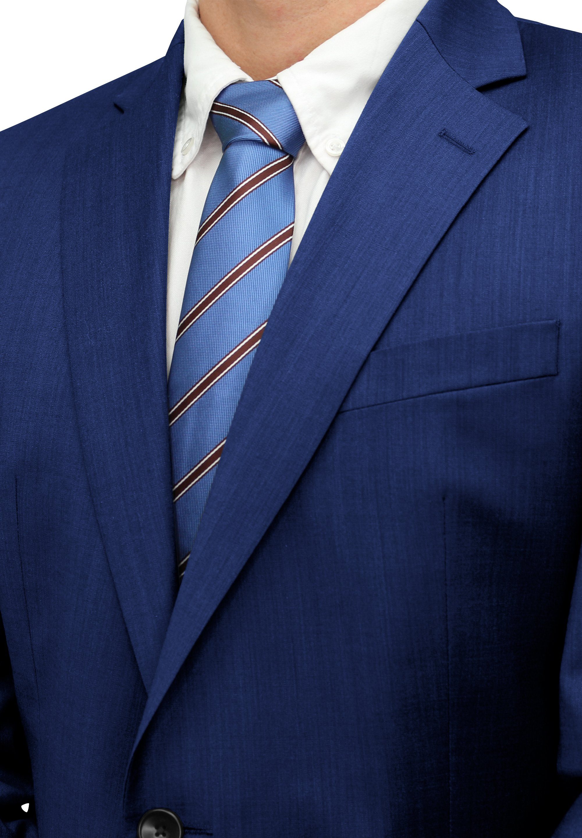 Gestreift) Tie Schmal Fabio Box, 8cm - Farini oder gestreifte (6cm), Breite mit (ohne Streifen Krawatte Hellblau/Braun/Weiß Herren 6cm in Krawatte