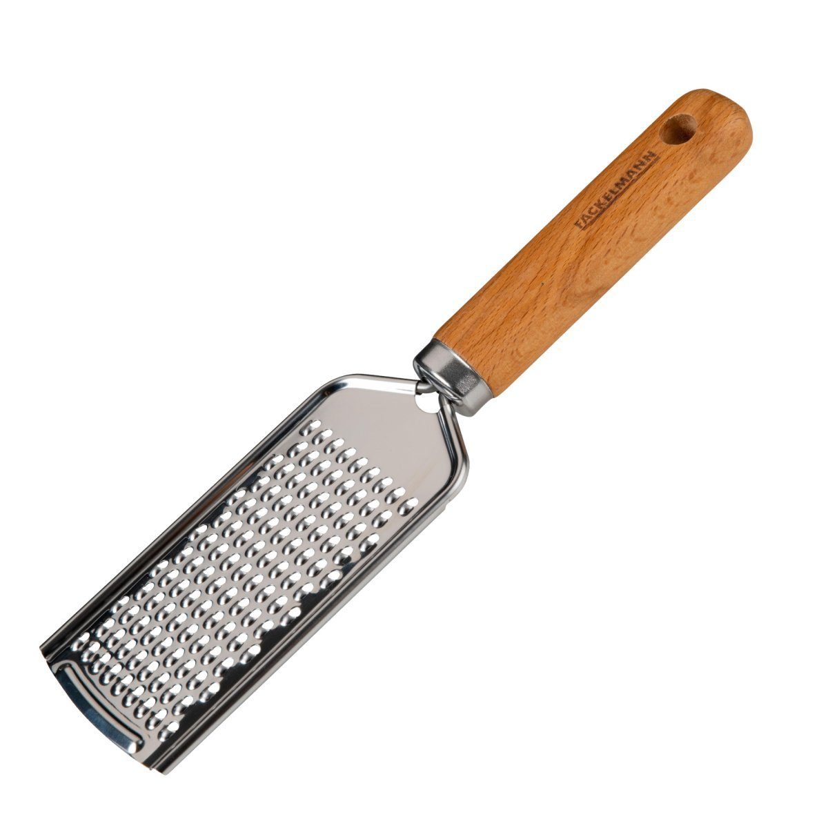 FACKELMANN Käsereibe Handreibe für Parmesan & Hartkäse, Edelstahlklinge, Holzgriff