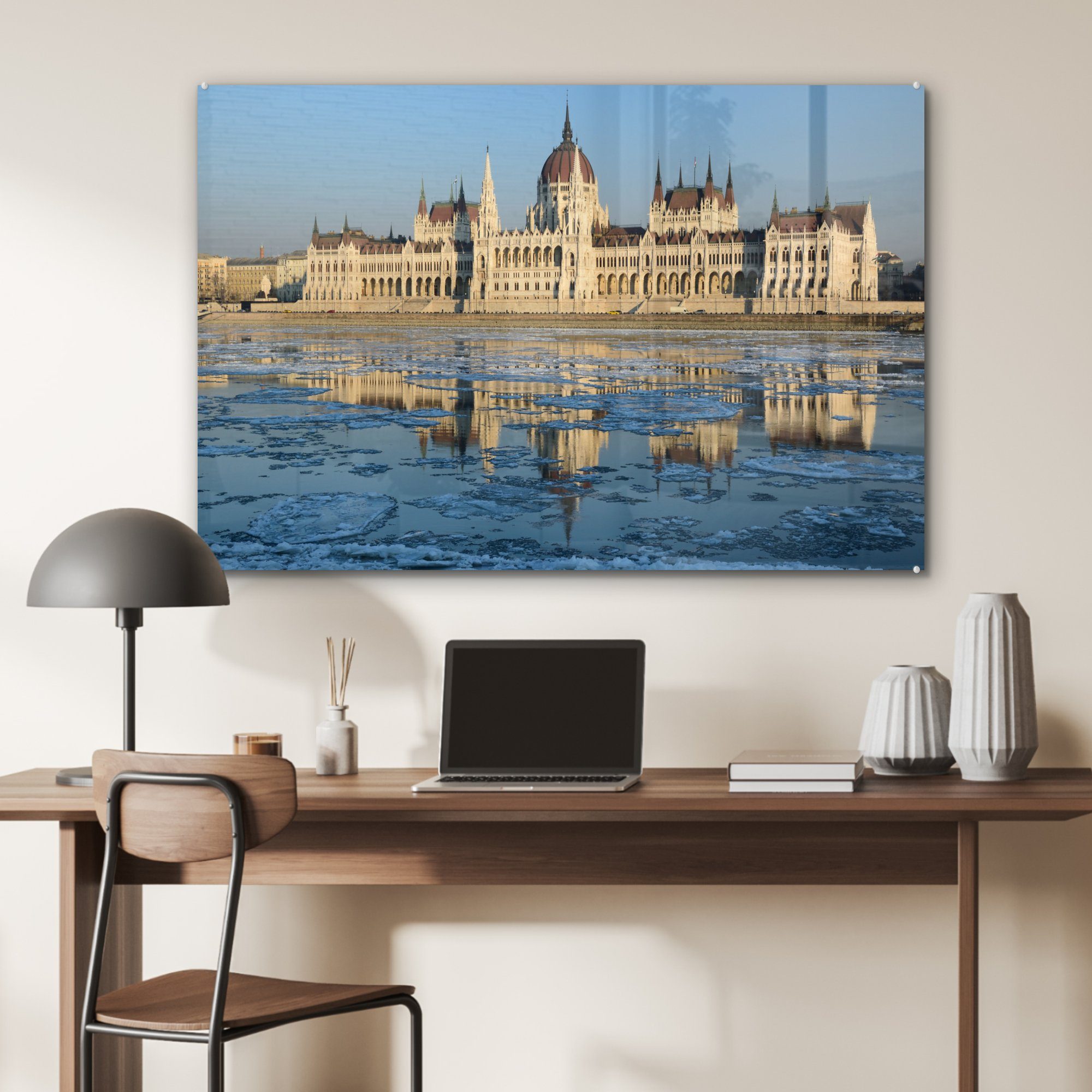 (1 Das Parlamentsgebäude europäischen Acrylglasbild Wohnzimmer St), & Schlafzimmer MuchoWow ungarische im Budapest, Acrylglasbilder