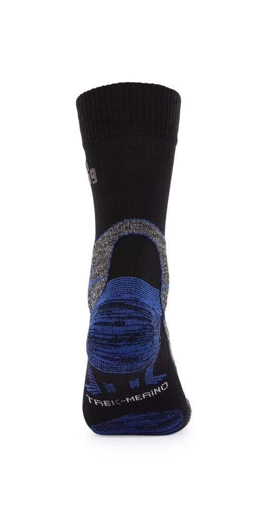 Hanwag Wandersocken Crew Trek Merino Sock (Merinowolle, hoher Tragekomfort) schwarz/blau