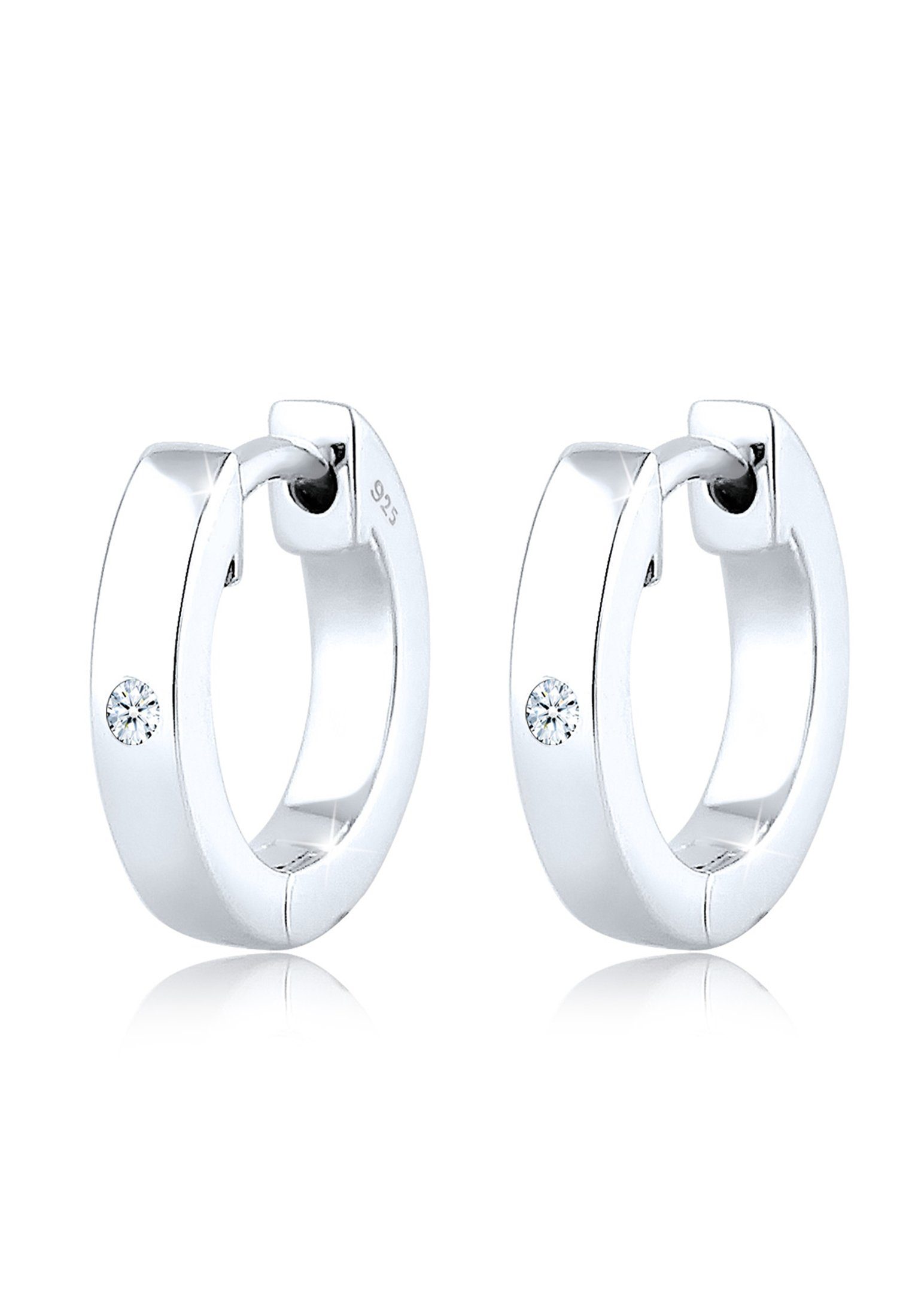 Elli DIAMONDS Paar Creolen Creole Basic Diamant (0.03 ct) 925 Sterling Silb günstig online kaufen