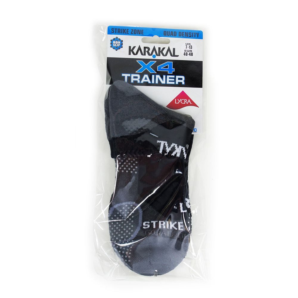 Karakal Socken Indoorsocke X4 Trainer schwarz/grau - 1 Paar